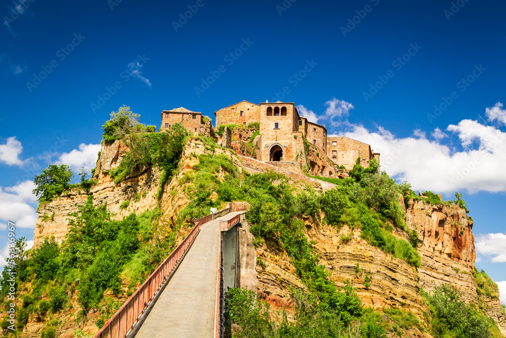 View of the town Bagnoregio, Tuscany