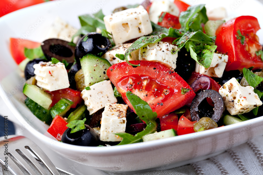 vegetable salad with feta cheese vegetable salad with feta cheese