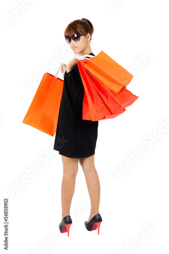 Young asian woman with shopping bags