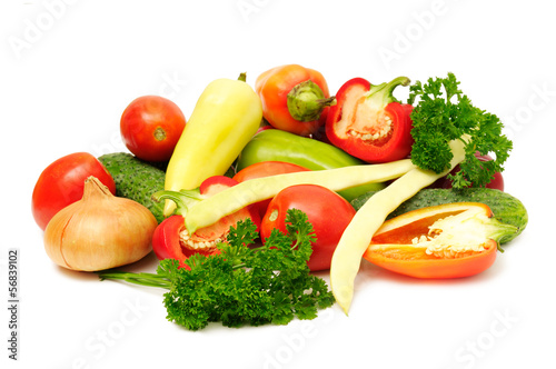 vegetables isolated on white background