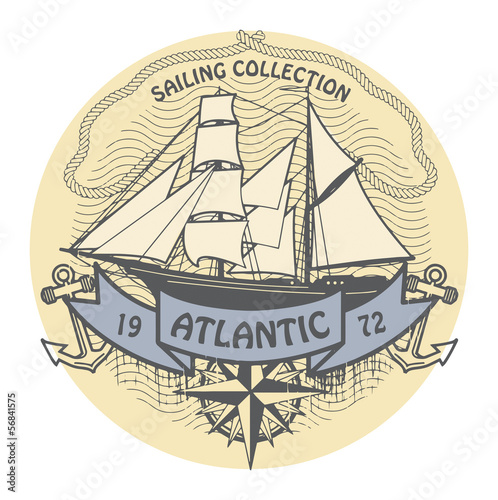 Stamp with the words Atlantic Sailing written inside