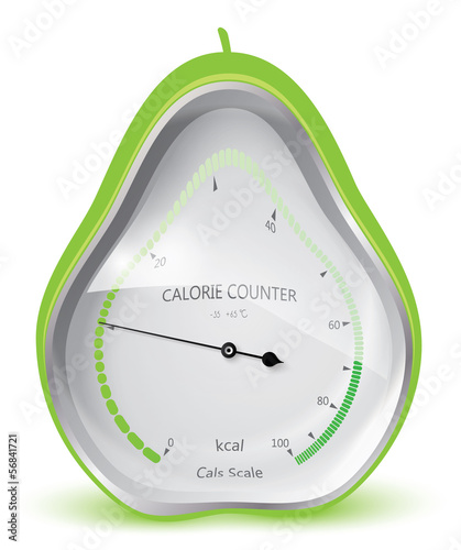 Diet health and beauty. Calorie counter. Pear. Vector eps 10.