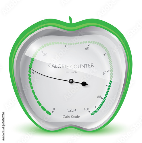 Diet health and beauty. Calorie counter. Apple. Vector eps 10.