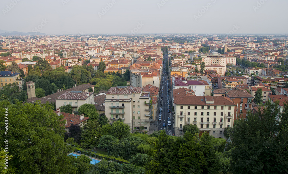 wide Cityscape of Bergamo