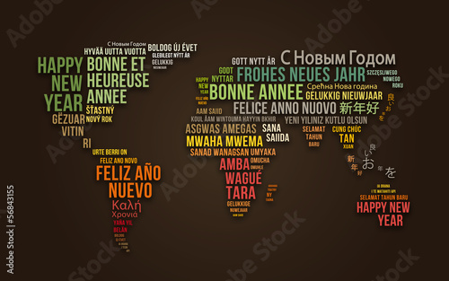 carte de voeux bonne année mappemonde 4