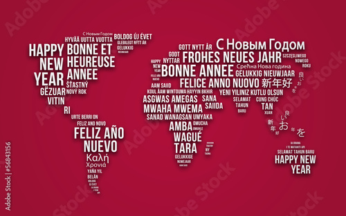 carte de voeux bonne année mappemonde 3