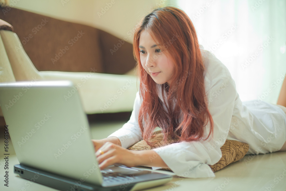 Woman using a laptop Woman using a laptop