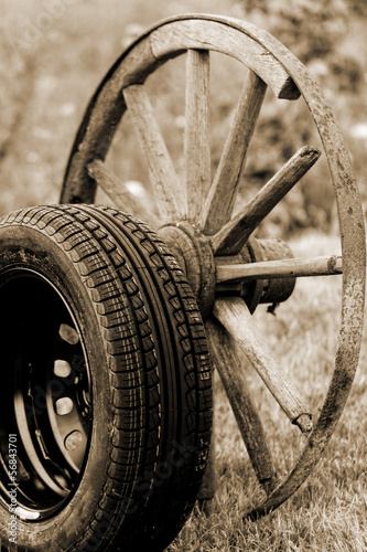 new and old wheel