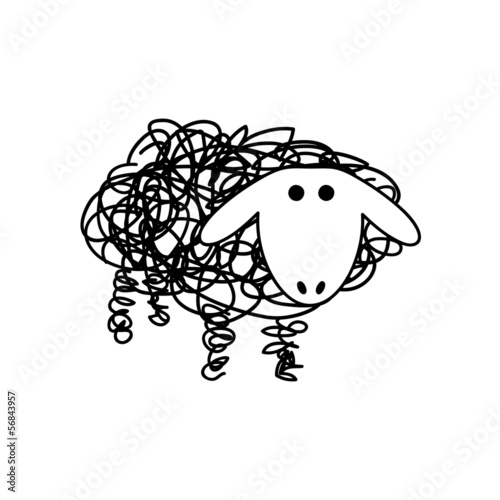 Vector 	Logo sheep and wool