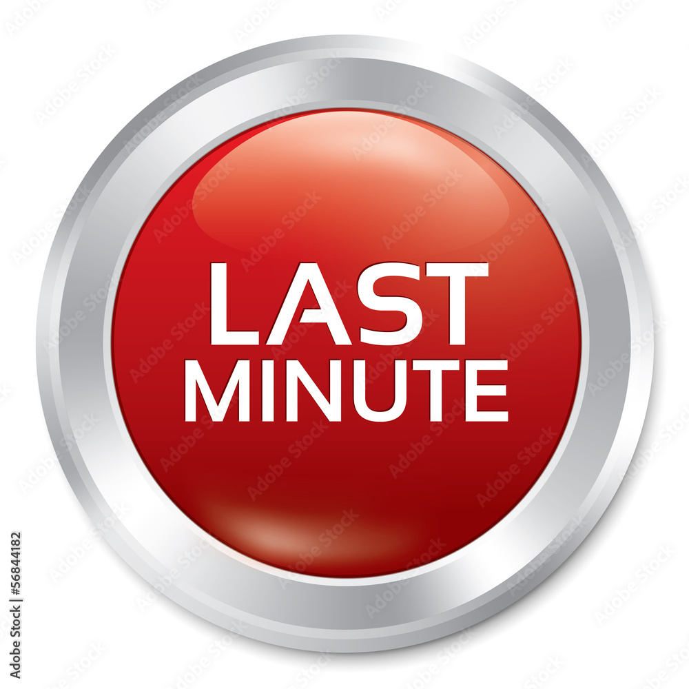 Last minute button. Vector sale red round sticker. Last minute button. Vector sale red round sticker.
