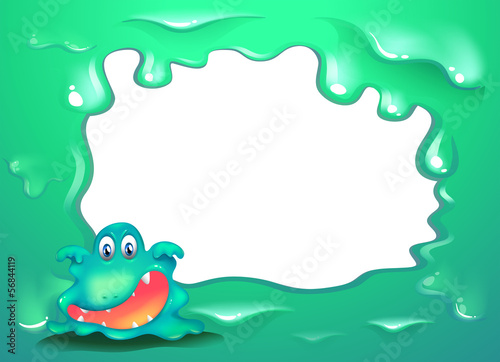 A border design with a monster