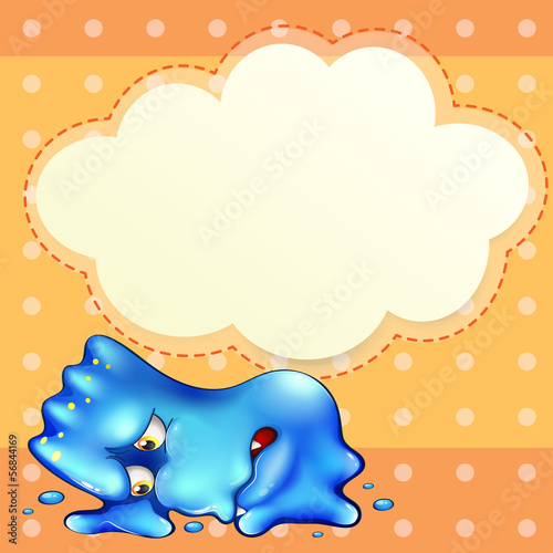 A tired blue monster below the empty cloud template