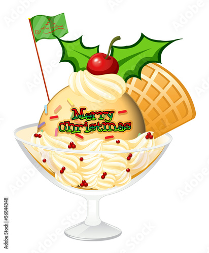 A glass of icecream for christmas