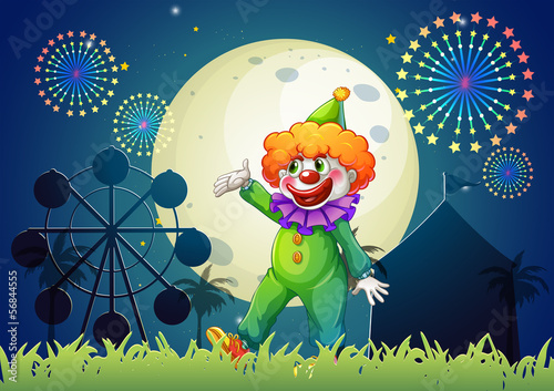 A carnival with a funny clown