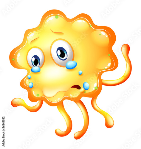 A monster crying because of sadness