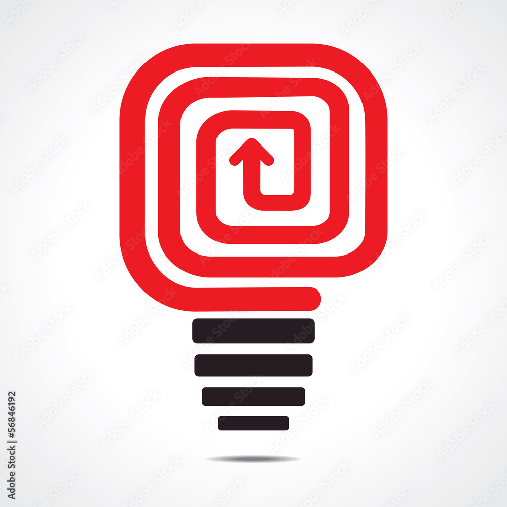 red arrow bulb stock vector