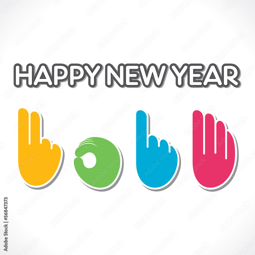 Fototapeta premium creative counting hand finger 2014 new year stock vector