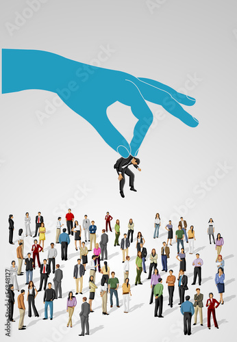 Choosing the right person on a group of business people