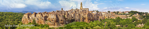 Panorama view of the town Pitigliano, Italy