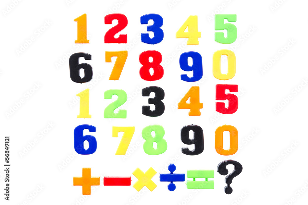 Plastic numbers isolated on white Plastic numbers isolated on white