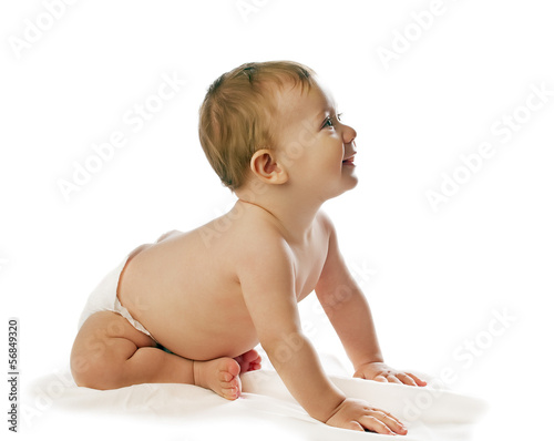 Fototapeta crawling baby girl