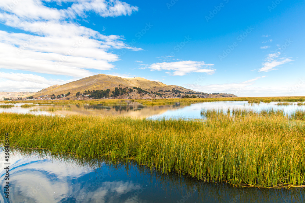 Lake Titicaca,South America, located on border of Peru Lake Titicaca,South America, located on border of Peru