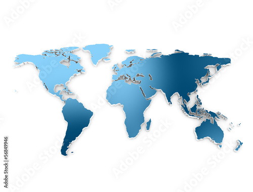 World map 3d embros dark blue metallic texture