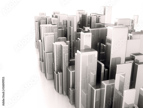 view of abstract 3d city buildings