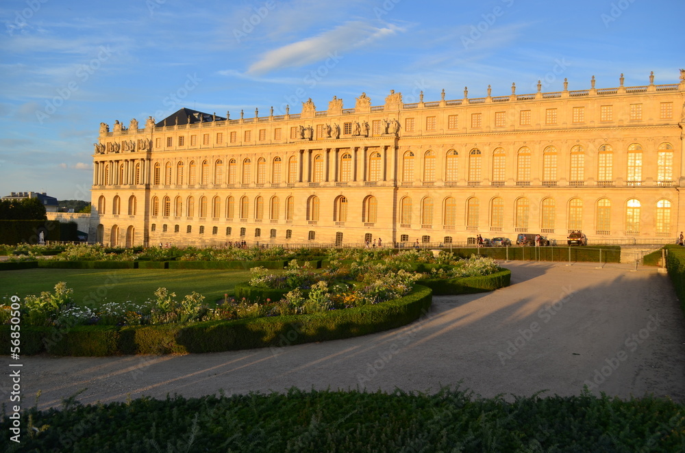 Chateau de Versailles Gardens in the evening