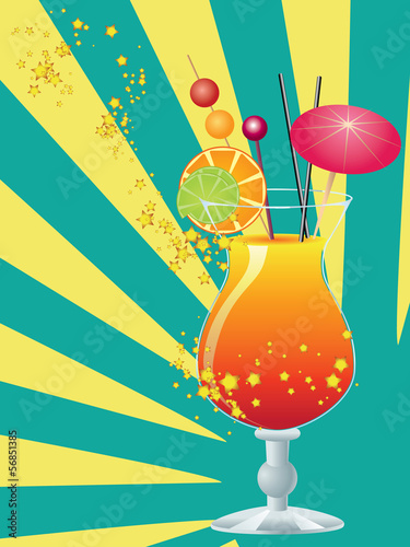 Orange cocktail with decorations