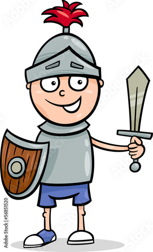 boy in knight costume cartoon