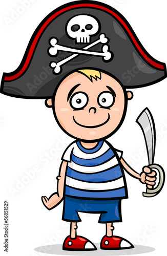 boy in pirate costume cartoon