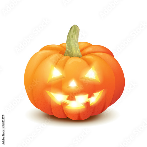 Halloween pumpkin isolated on white background.