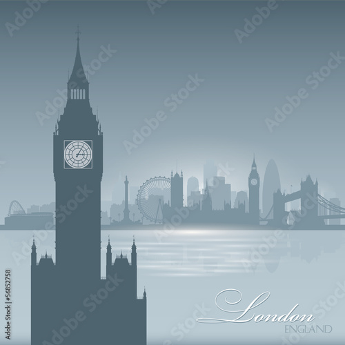 London England skyline city silhouette background