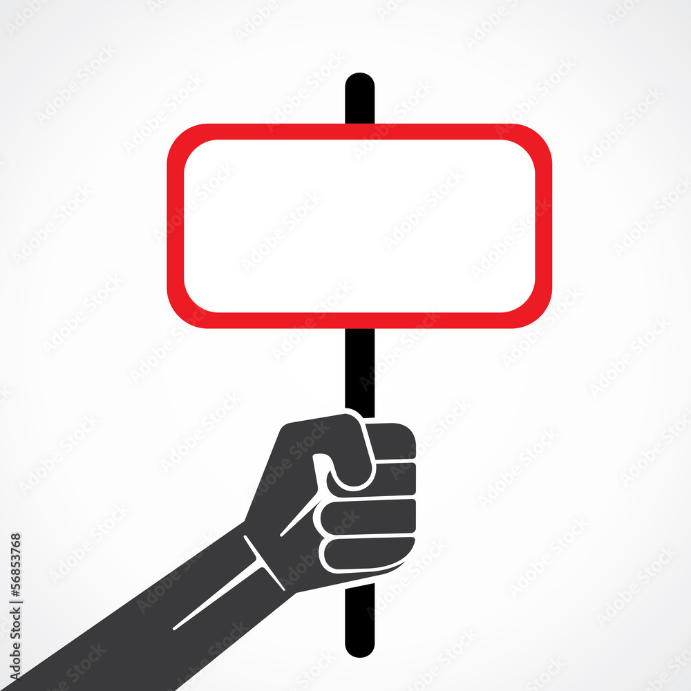rectangle banner or placard in hand stock vector rectangle banner or placard in hand stock vector