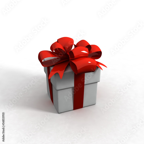 gift box over white background 3d illustration