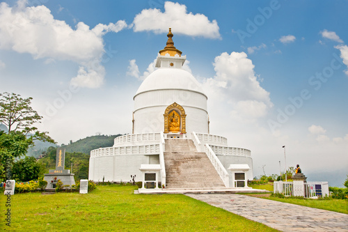 World peace pagoda in Pokhara, Nepal.