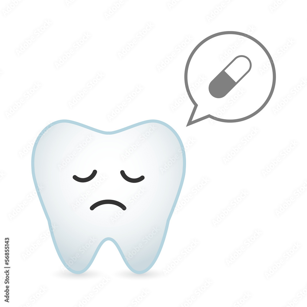 Tooth illustration with comic balloon Tooth illustration with comic balloon