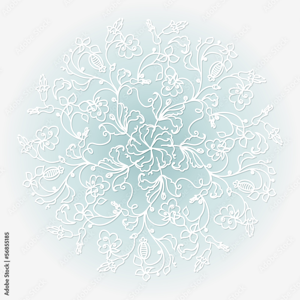 Fototapeta premium White paper vector snowflake