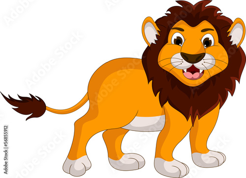 Fototapeta Naklejka Na Ścianę i Meble -  cute lion cartoon smiling