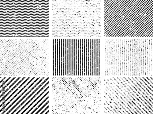 Grunge set stripe. Vector illustration.