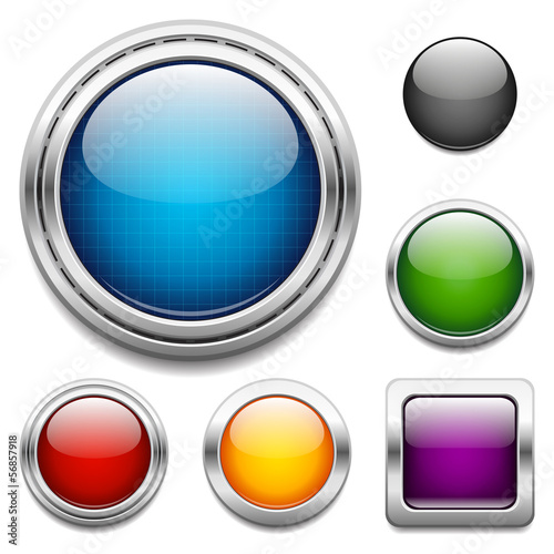 Glossy buttons design elements