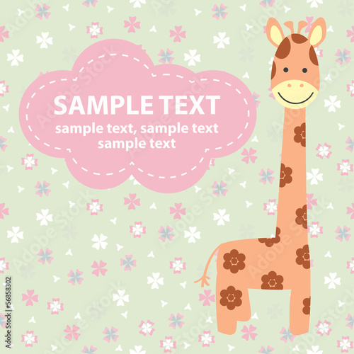 vector illustration with giraffe #56858302