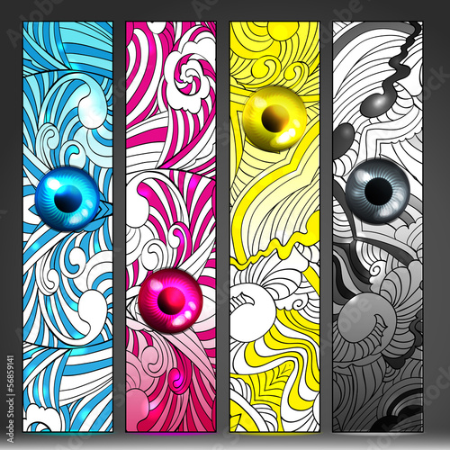 Basic CMYK banners set