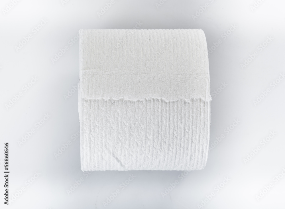 Fototapeta premium roll of toilet paper isolated on a white background