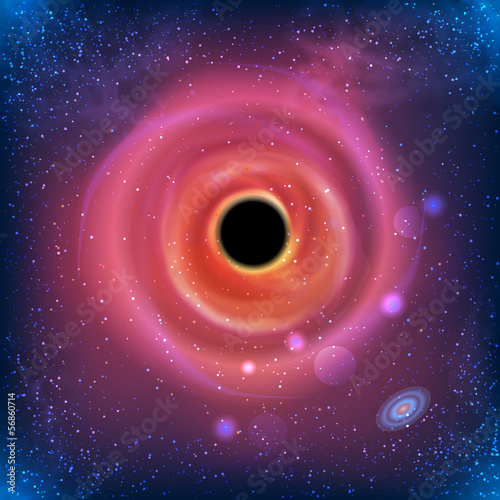 100% Vector Beautiful Glowing Galaxy Black Hole