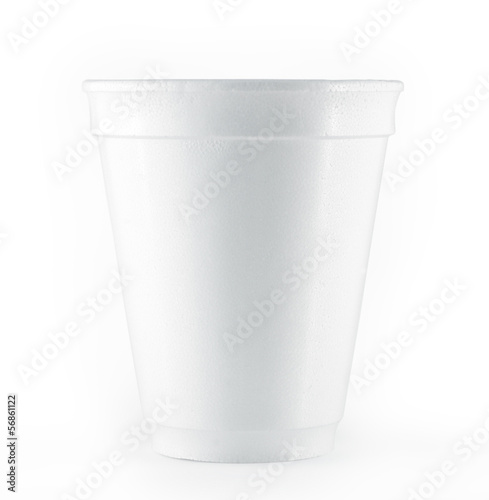 styrofoam disposable white cup isolated on a white background