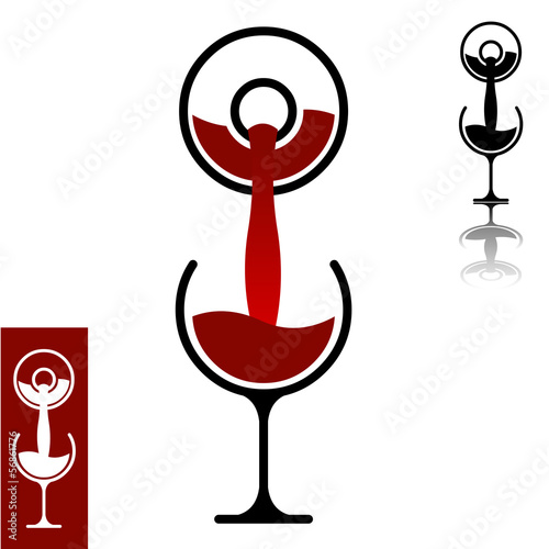 Simple wine pour flat design concept