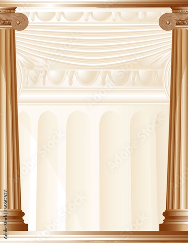 Ancient Columns. Vector.