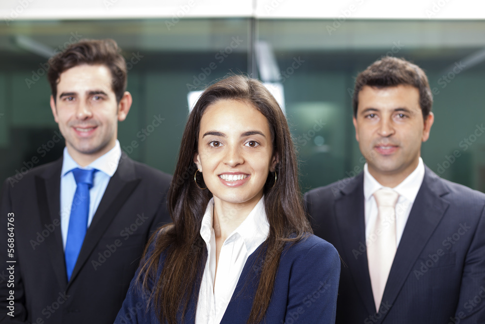 Businesswoman leader on the foreground of his team Businesswoman leader on the foreground of his team